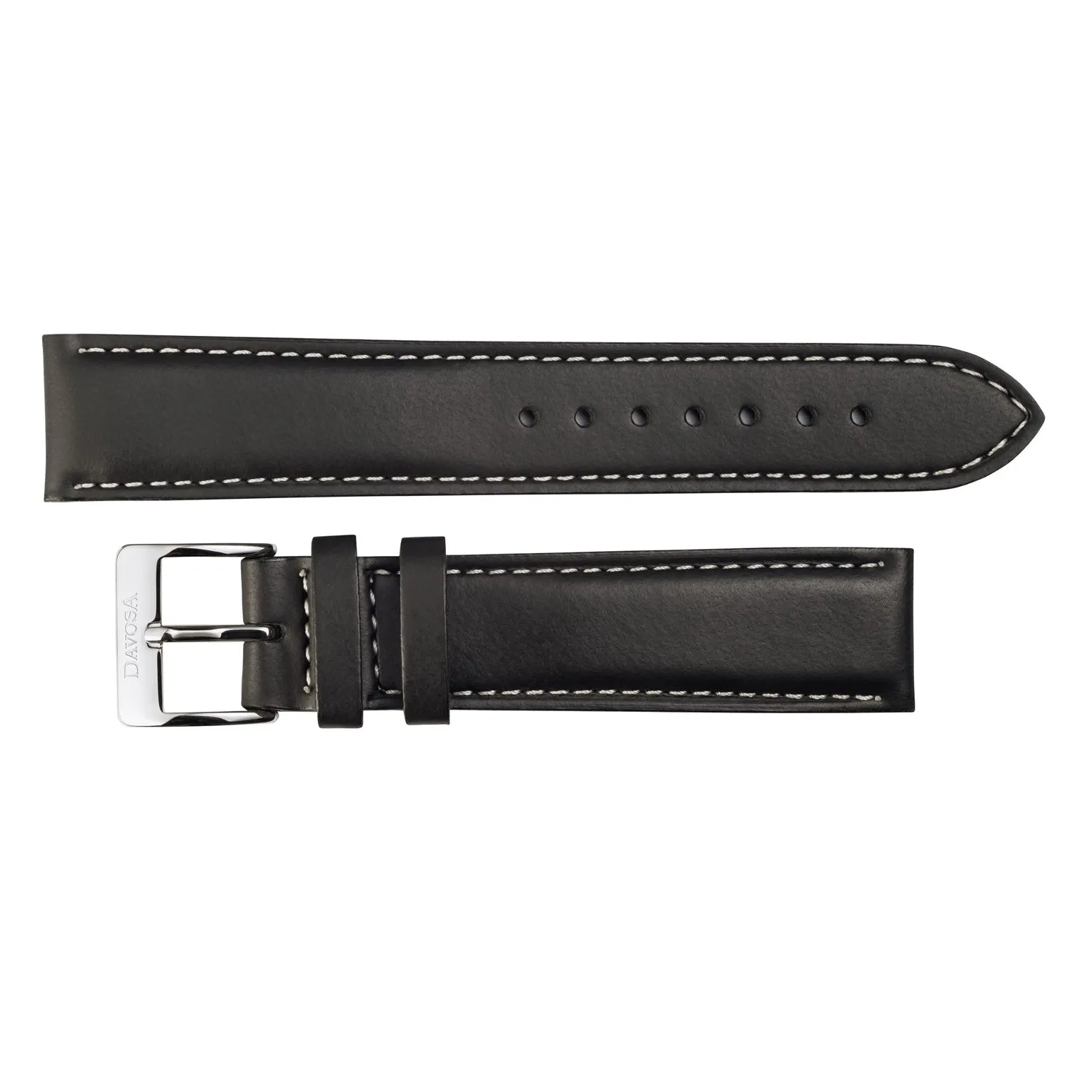 DAVOSA Vegan Leather Black klokkerem 20 mm sort vegansk skinn