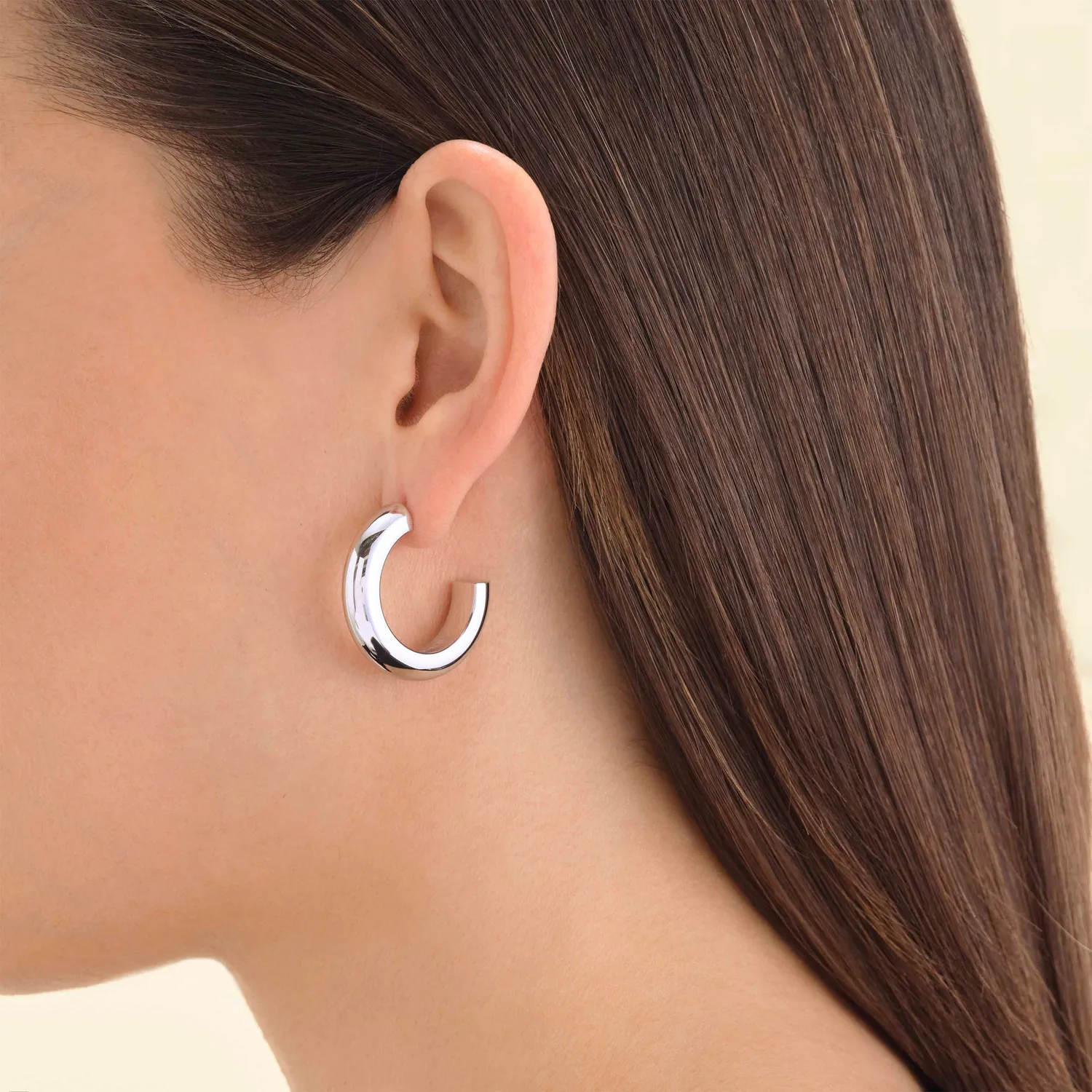 Rosefield Thick Hoops øredobber gull 2,9 cm i rustfritt stål