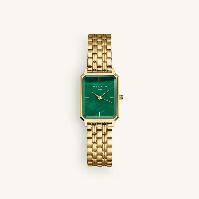 Rosefield Octagon XS Emerald klokke 19,5 mm grønn perlemor