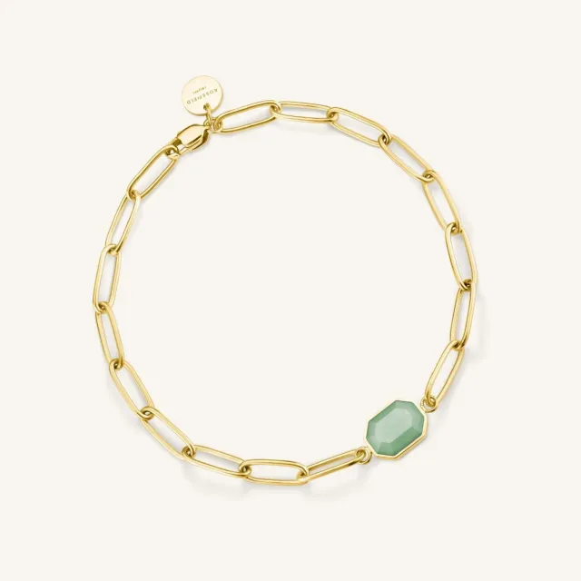 Rosefield Geometric Gemstone Bracelet armbånd gull grønn aventurin