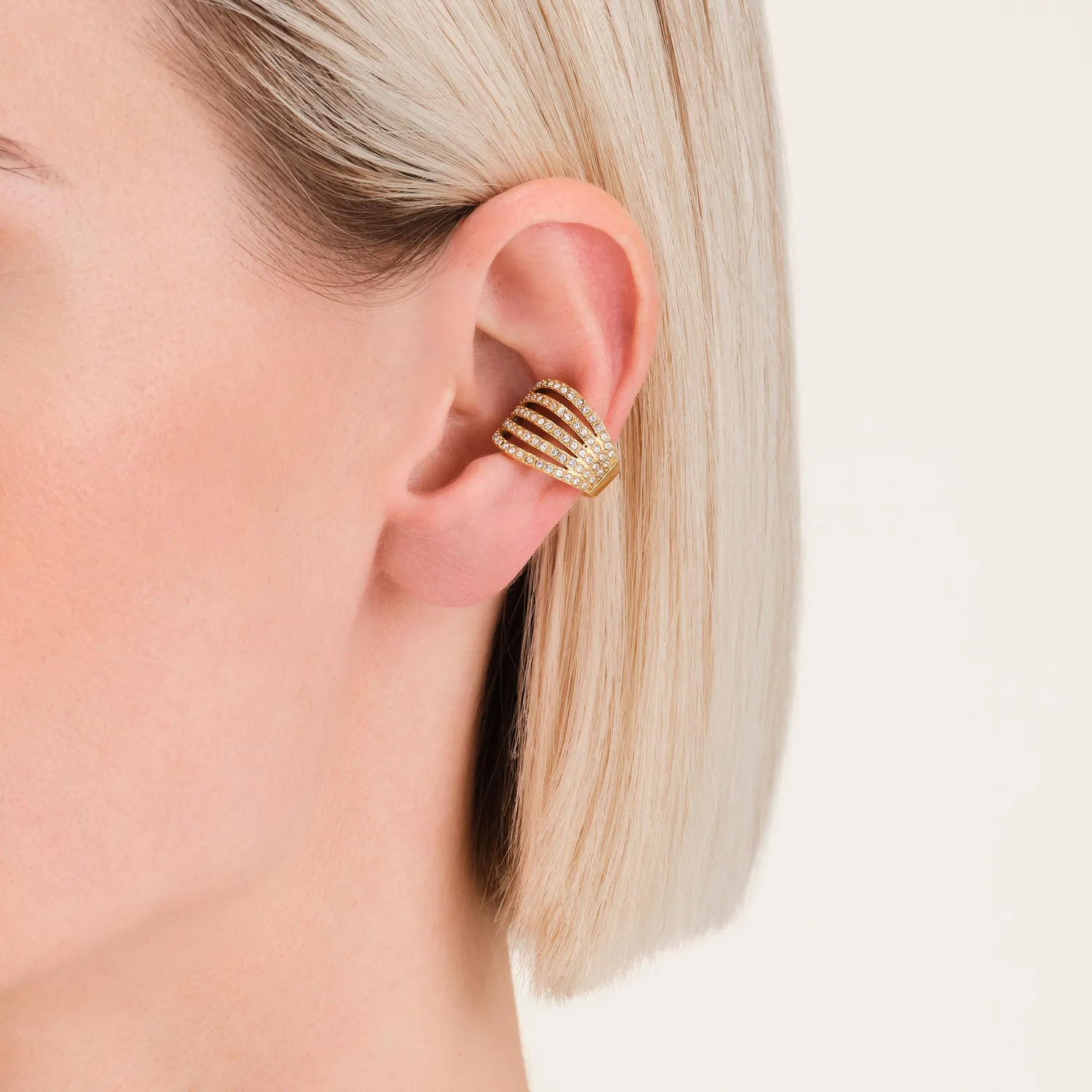 Rosefield Crystals Caged Crystal Earcuff ørecuff gull