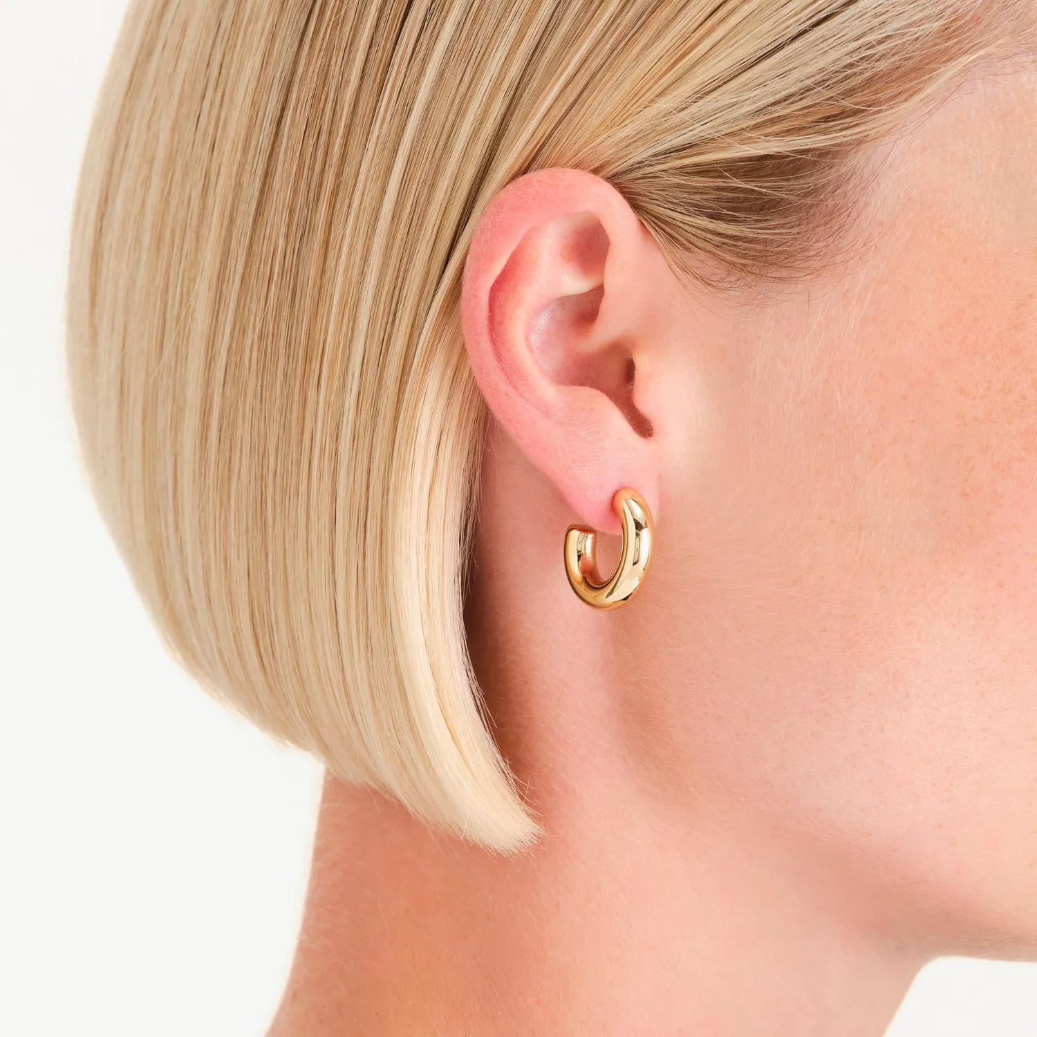 Rosefield Medium Thick Hoops øredobber gull