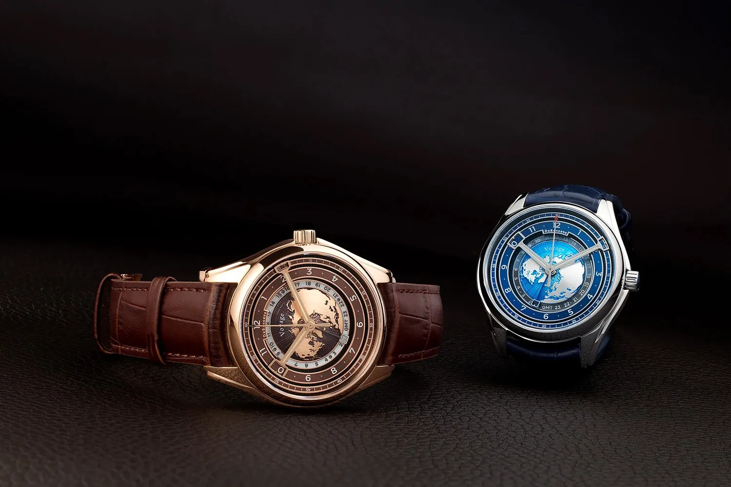 DeSanders Voyage GMT klokke Rosegold