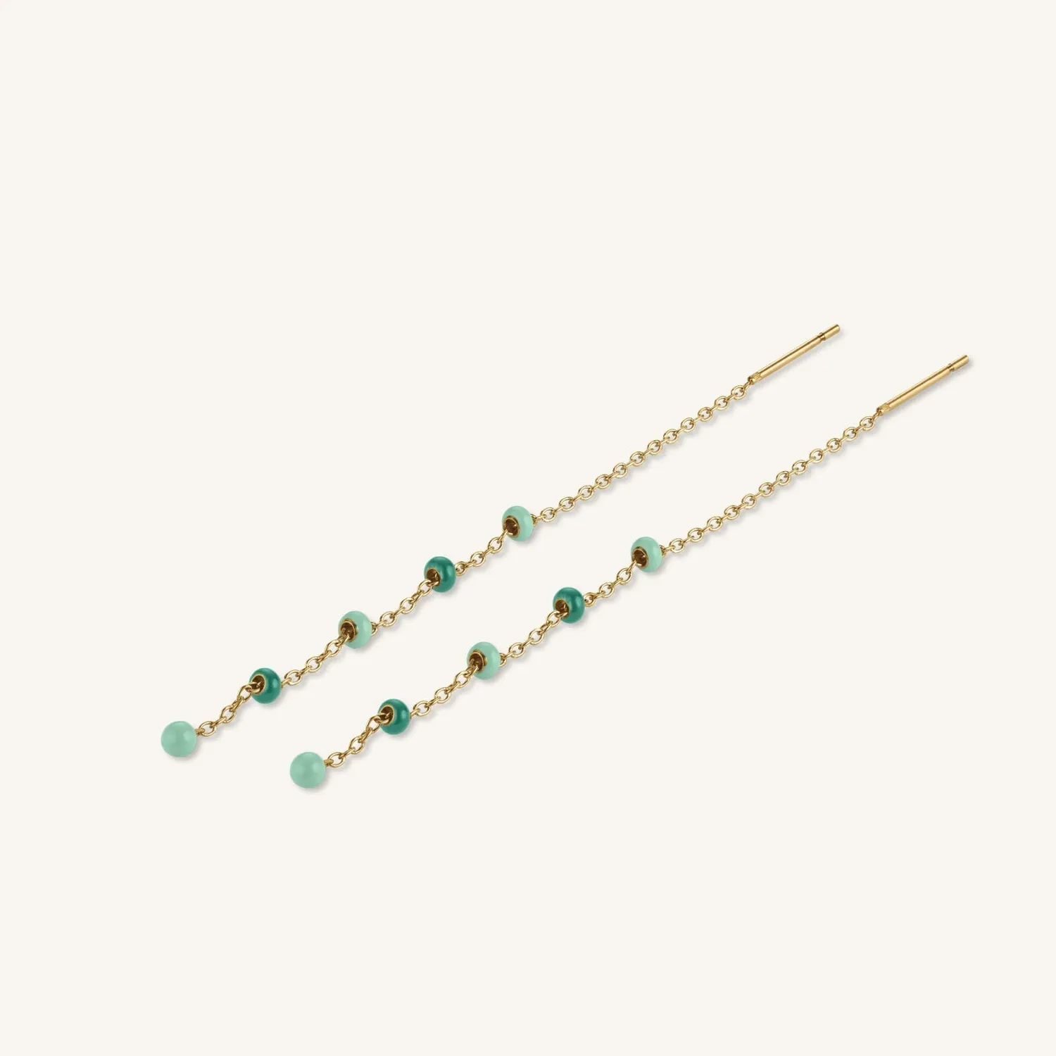 Rosefield Essentials Emerald Dotted Threader Earrings øredobber gull