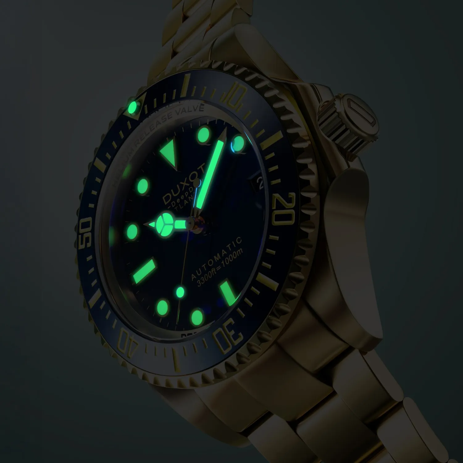 Duxot Atlantica Deep Dive Automatic Limited Edition klokke Deep Blue 100 ATM