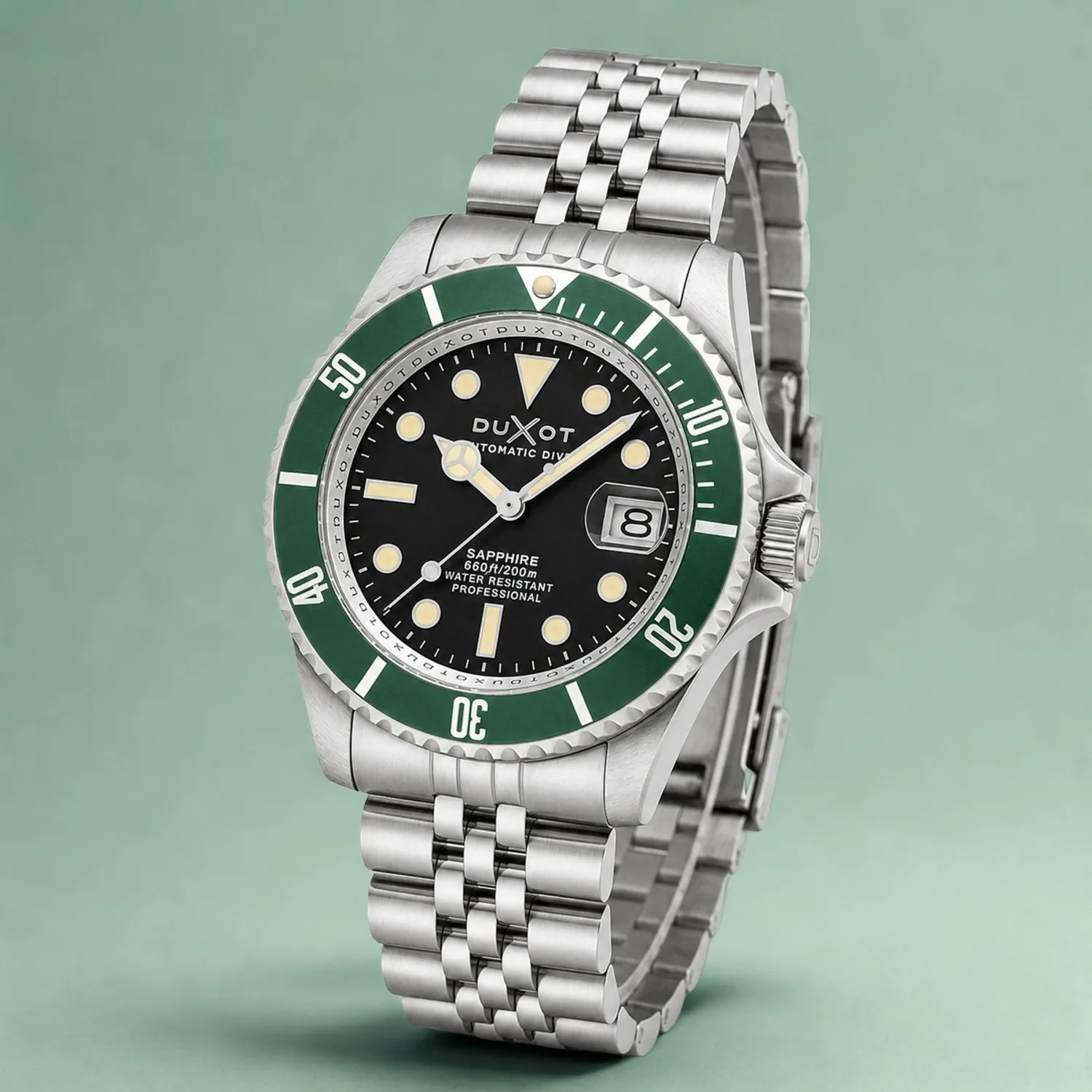 Duxot Atlantica Diver Automatic klokke Soot Black 20 ATM safirglass