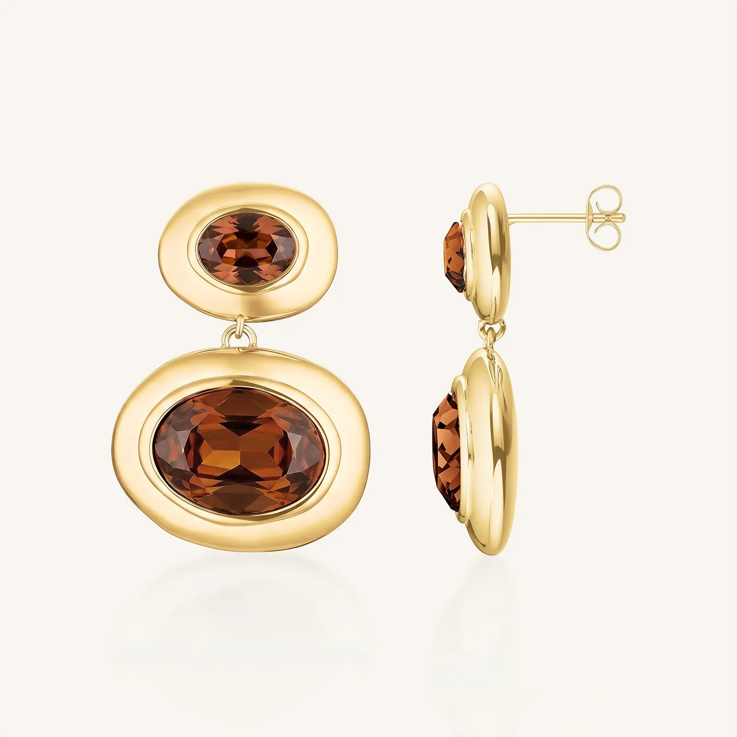 Rosefield Molten Long Earrings øredobber gullbelagt stål 2,2 x 3,1 cm