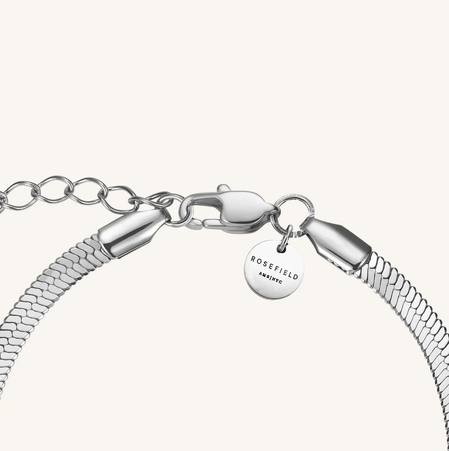 Rosefield Essentials Snake Heart Bracelet Silver armbånd sølv