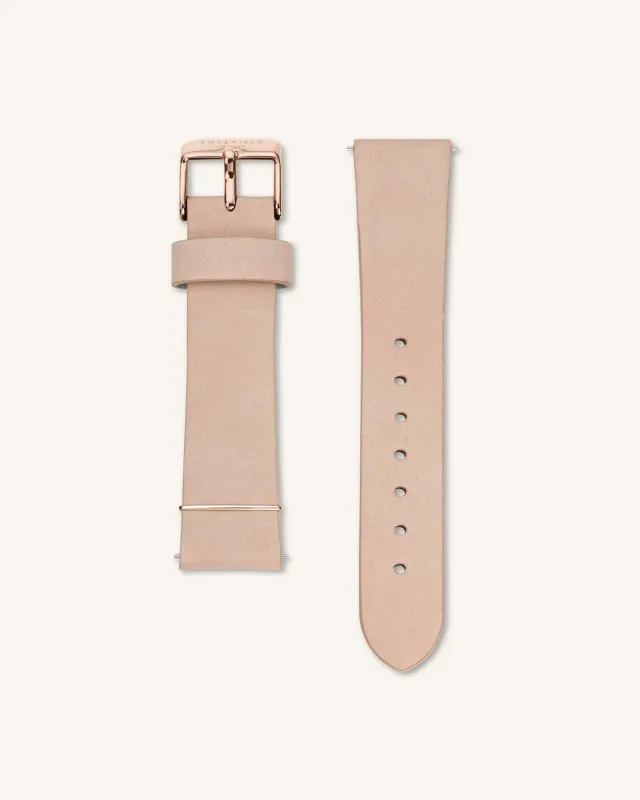 Rosefield West Village klokkereim 16 mm soft pink nubuck