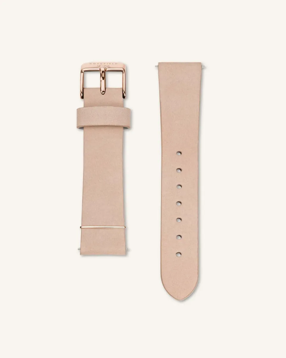 Rosefield West Village klokkereim 16 mm soft pink nubuck