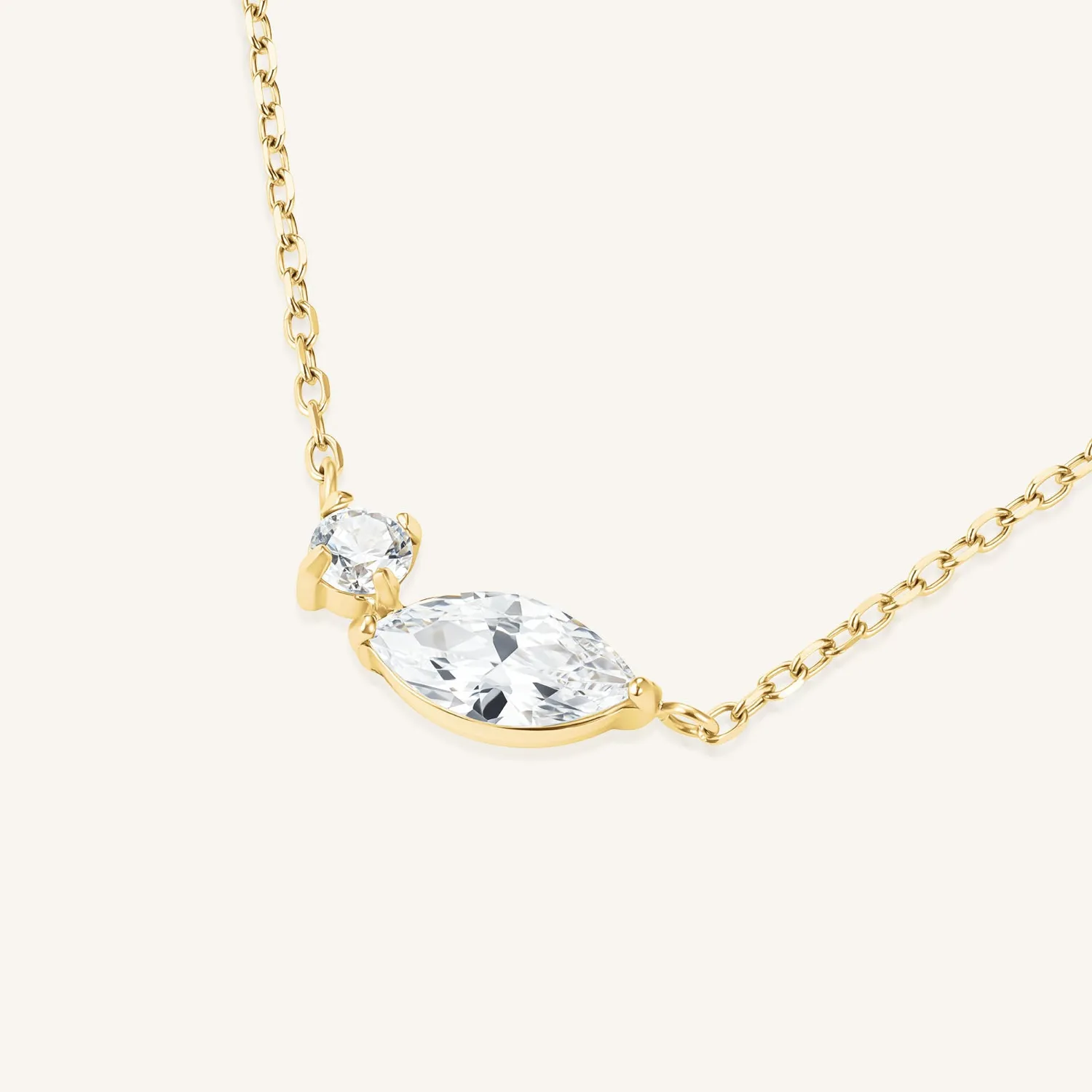 Rosefield Essentials Mixed Crystals Necklace halskjede gull sølv