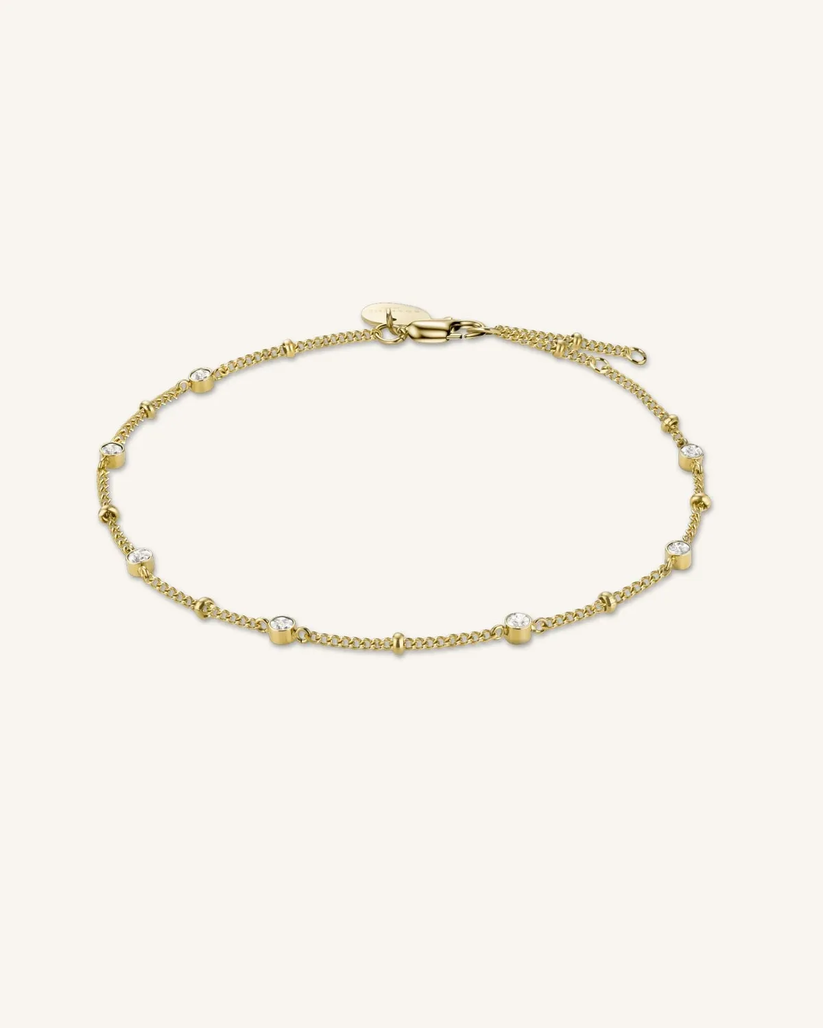 Rosefield Essentials Multi Crystal-armbånd gull, justerbart