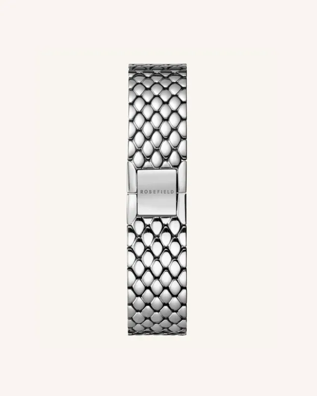 Rosefield The Oval Silver Steel Strap klokkerem sølv stål 14 mm