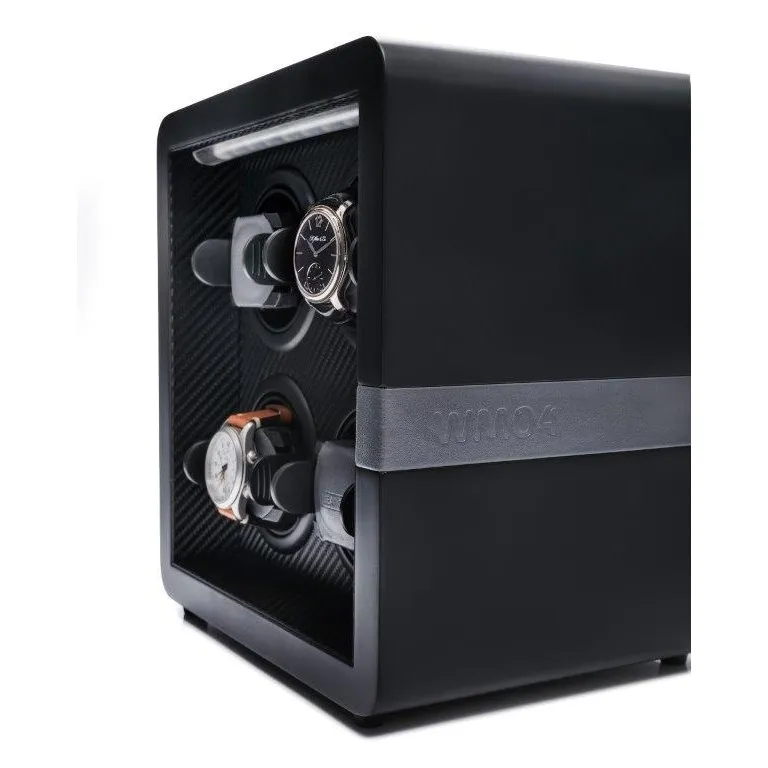 Leanschi watch winder 4 slots klokkeopptrekker svart