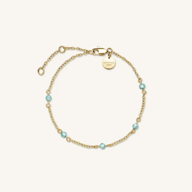 Rosefield Blue Stone Bracelet armbånd gull blå stein