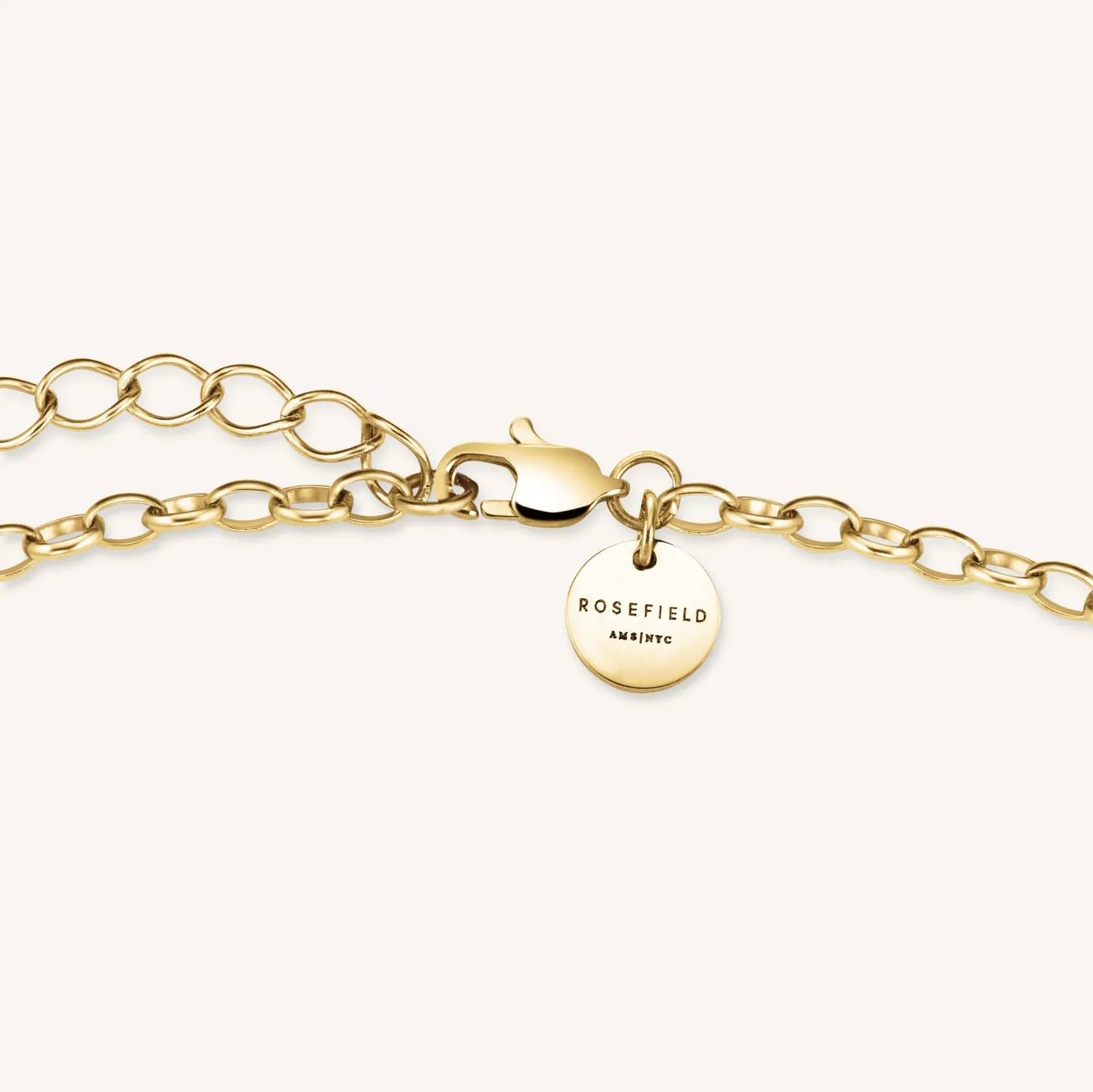 Rosefield Bow Studs Necklace halskjede 42–46 cm gullbelagt stål