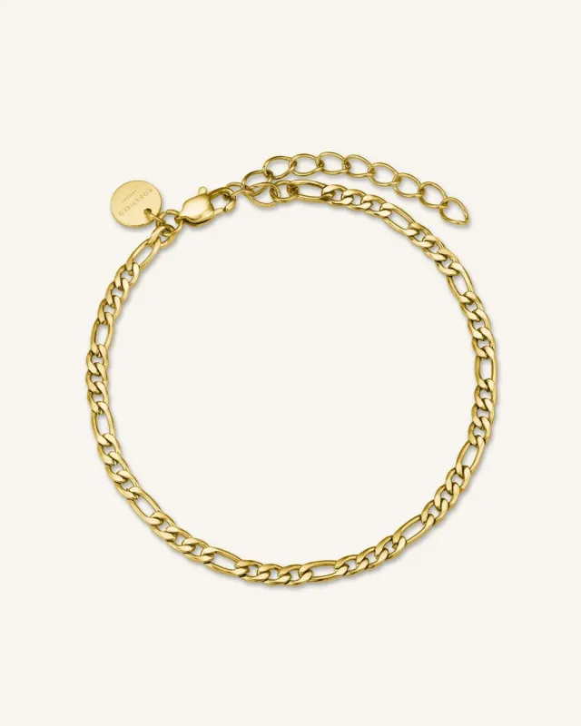 Rosefield Contemporary Figaro Bracelet armbånd gull 16,5–19,5 cm