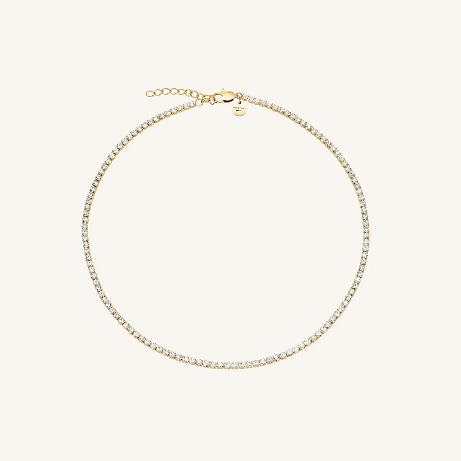 Rosefield Tennis Necklace halskjede gullbelagt 45–49 cm