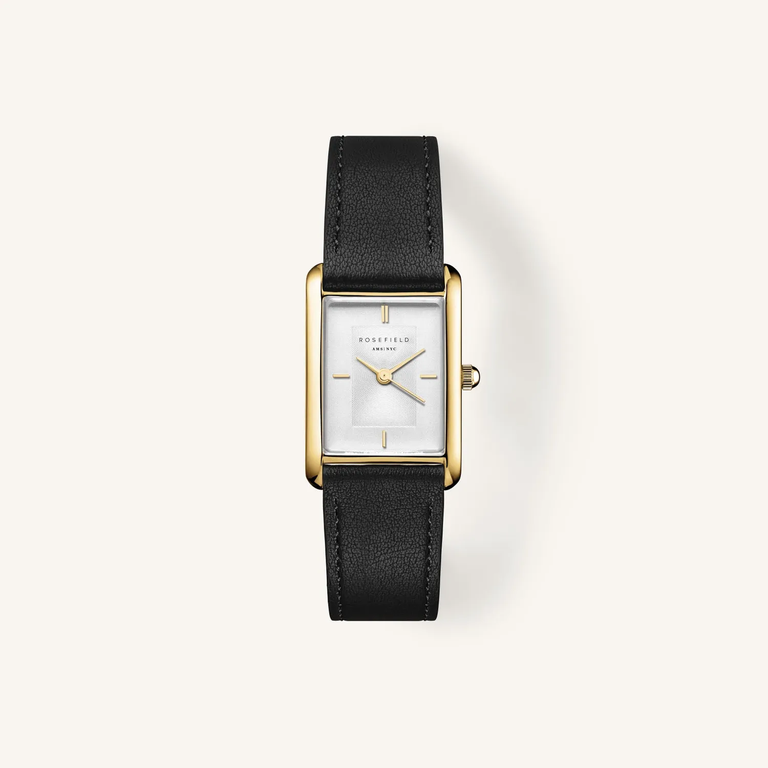 Rosefield Heirloom Black Leather Strap klokkerem 16 mm svart