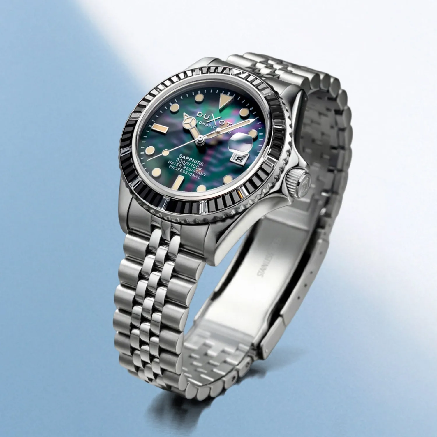 Duxot Atlantica 40 Rainbow Automatic Black Mop klokke perlemor