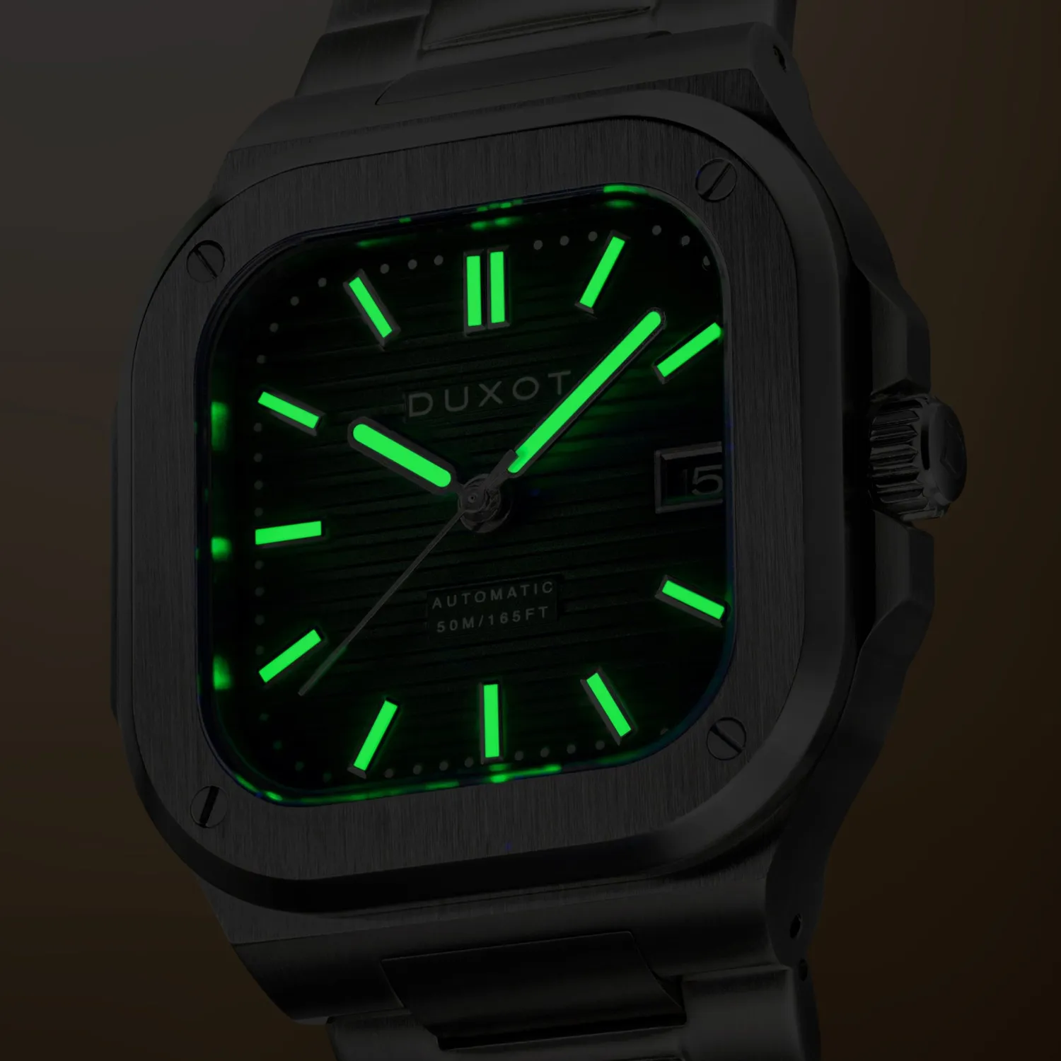 Duxot Quadrata Steel Blue Automatic klokke, 42 mm stål