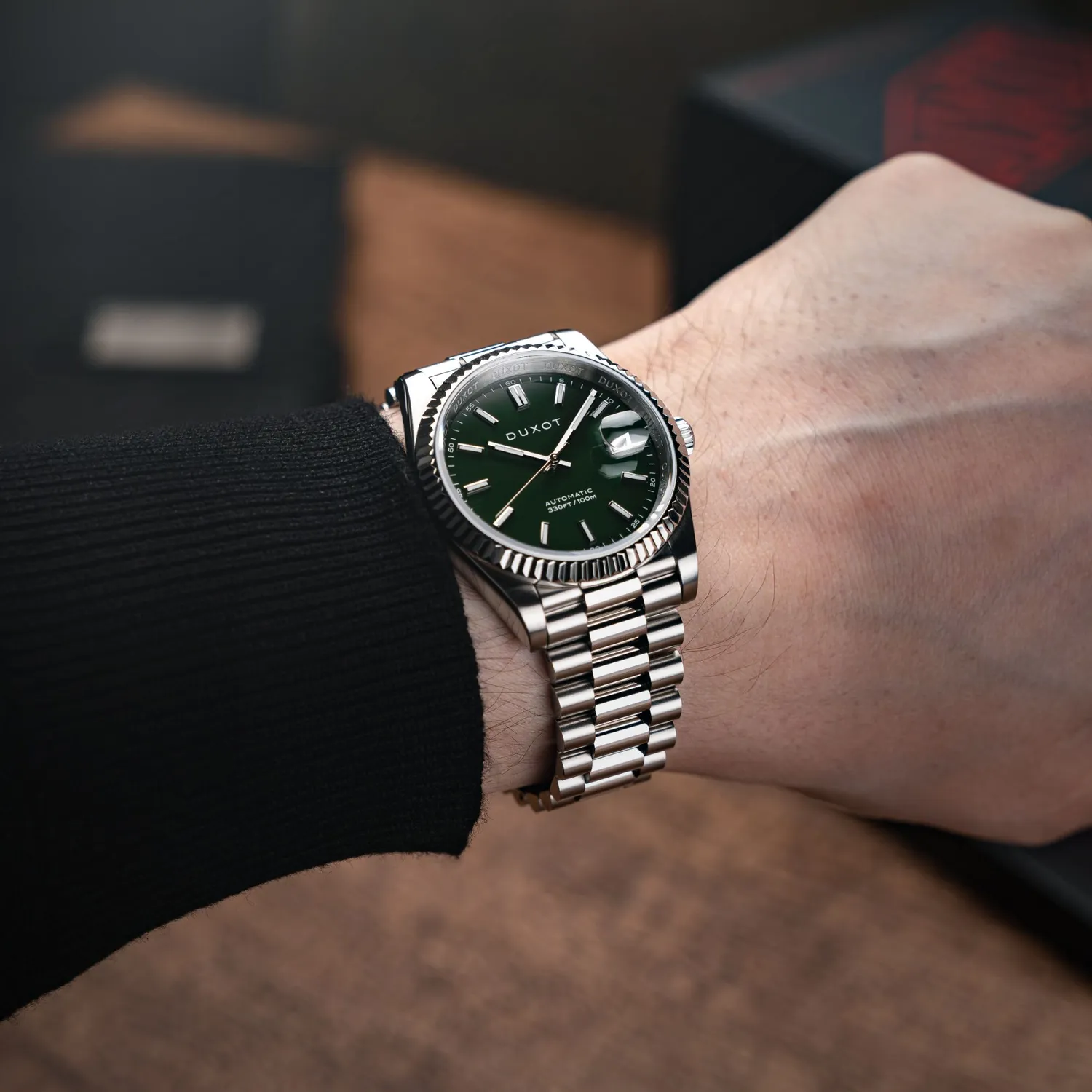 Duxot Marcel DX-2059 automatisk dykkerklokke Jade Green 40 mm