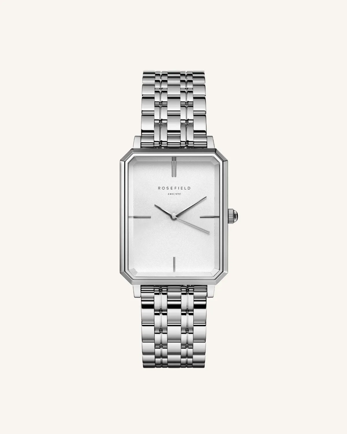 Rosefield Silver Steel Strap klokkerem 22 mm sølv i stål