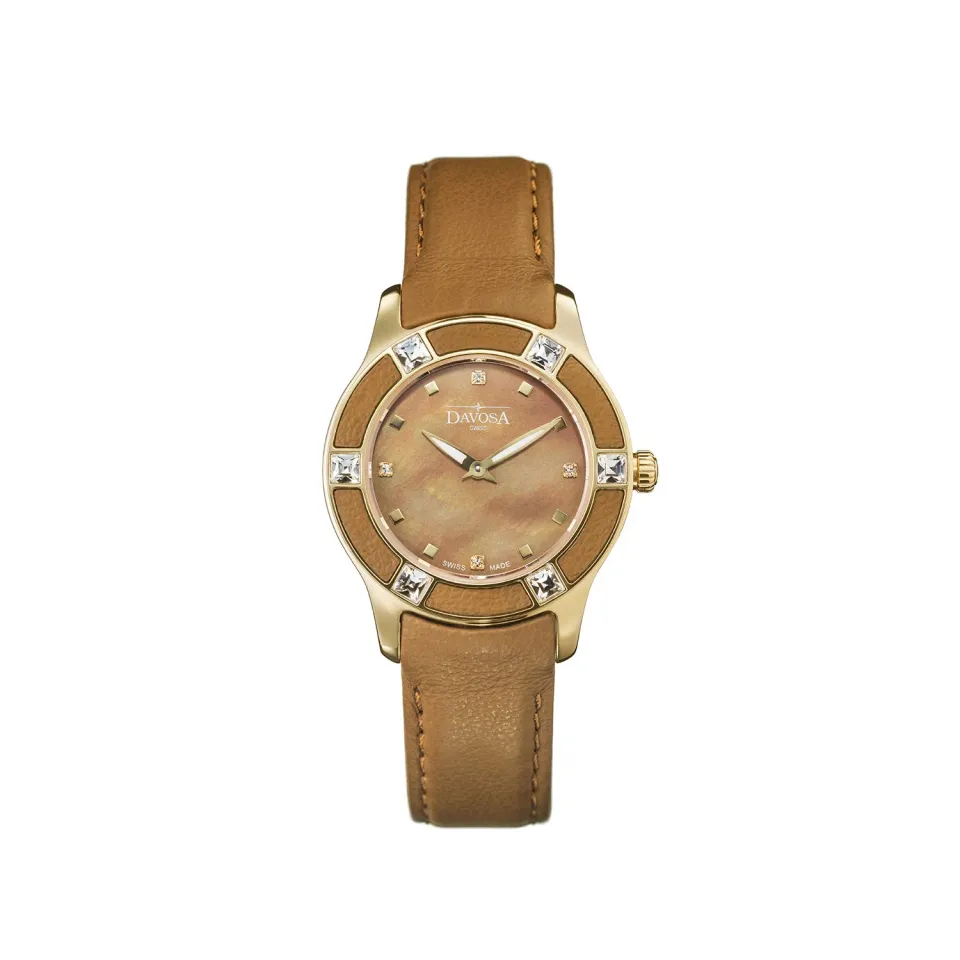DAVOSA Irisea dameklokke quartz med perlemor