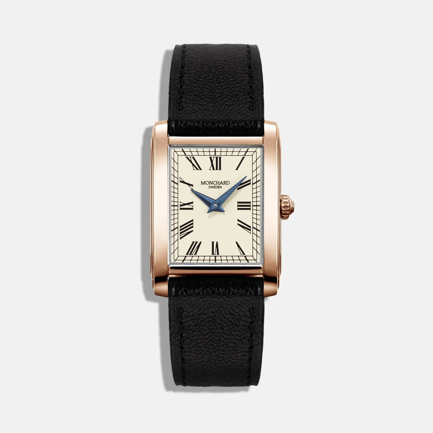 MonChard Vintage White on Strap - Gold klokke svart rem 24,9 mm