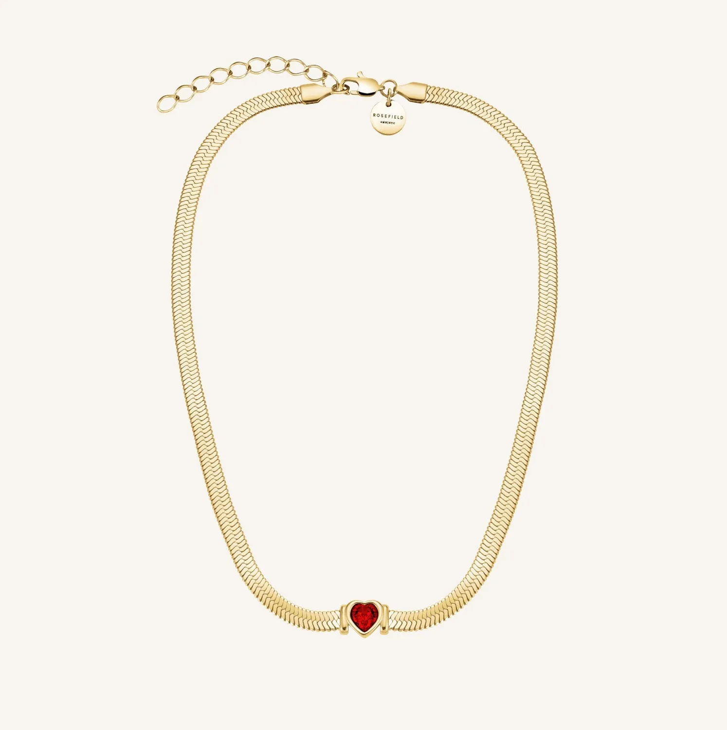 Rosefield Snake Heart Choker halskjede gull 38–42 cm