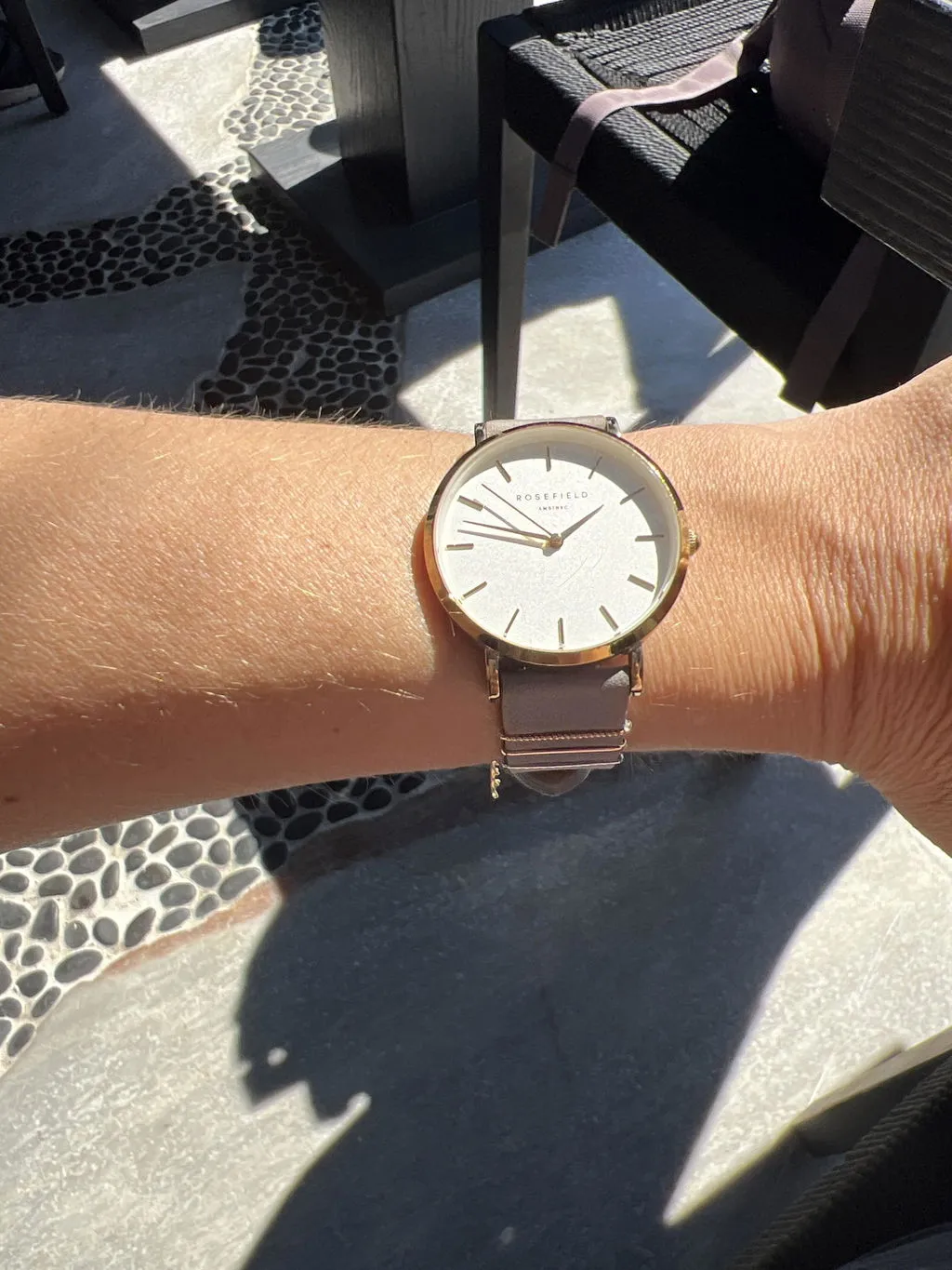 Rosefield Elephant Grey rem 16 mm nubuckskinn roségull