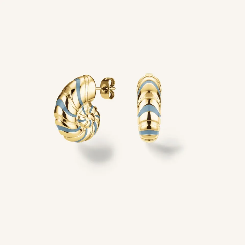 Rosefield Essentials Shell Enamel Earrings øredobber gull