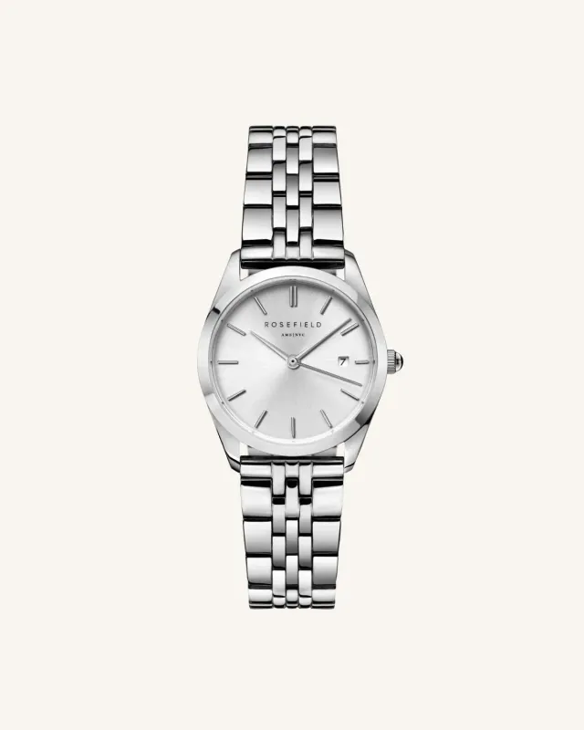 Rosefield Ace XS Silver klokke sølv 29 mm analog med dato