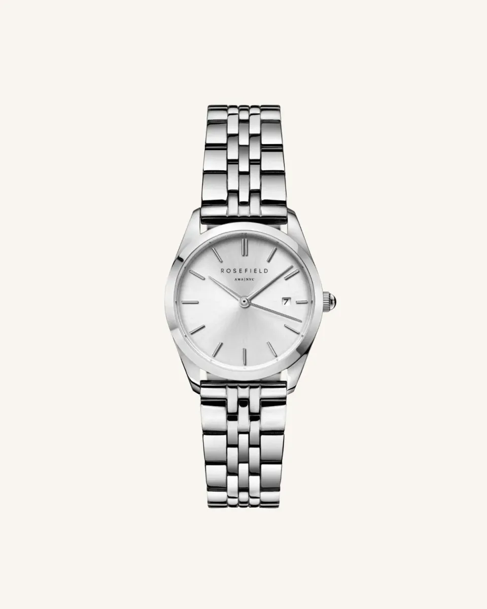 Rosefield Ace XS Silver klokke sølv 29 mm analog med dato