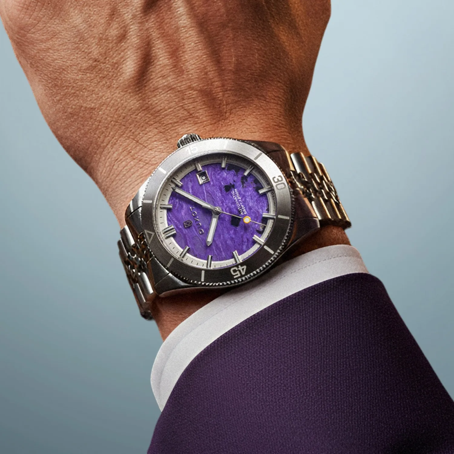 Duxot Pacifico Charoite automatisk klokke, natursteinskive
