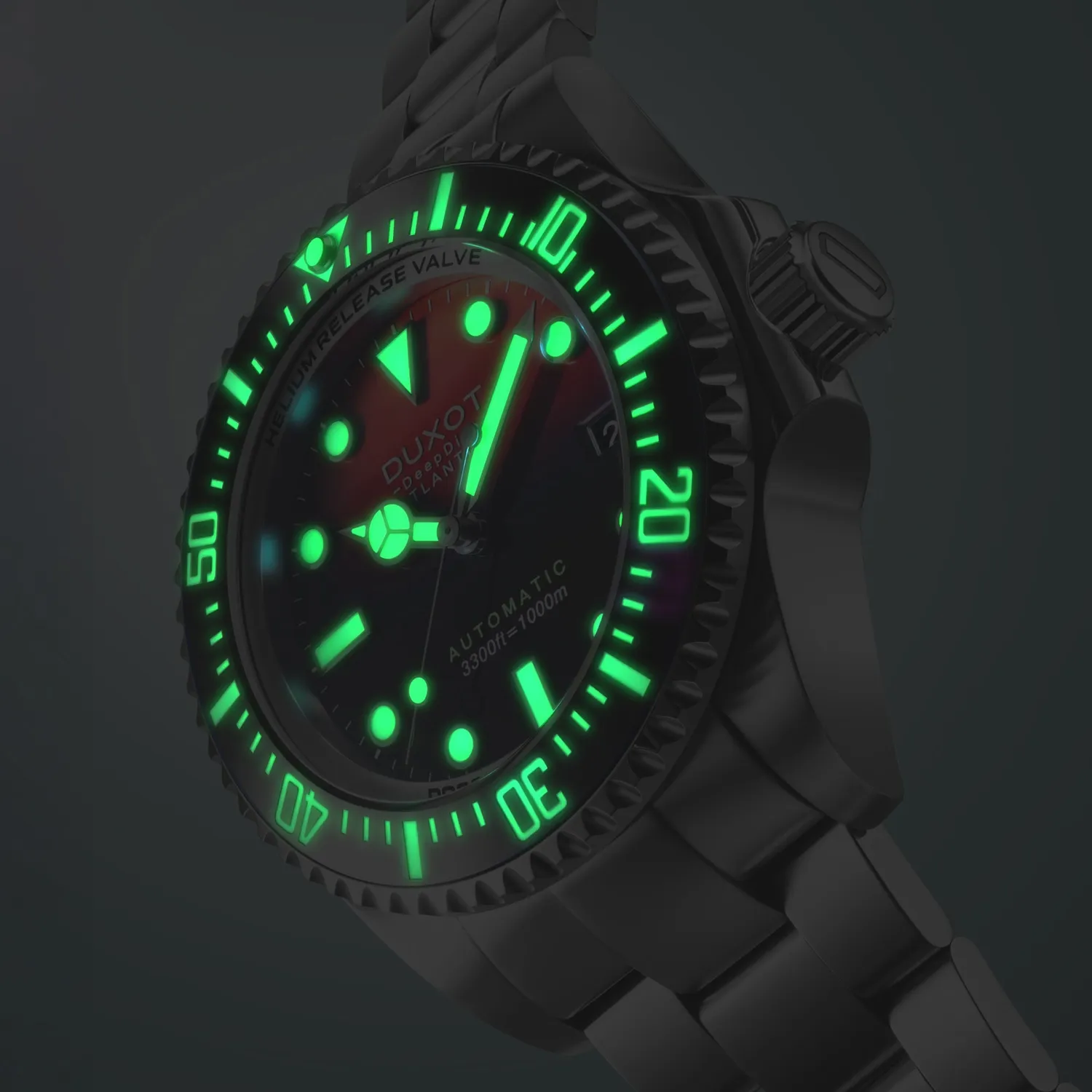 Duxot Atlantica Deep Dive Automatic Ochre dykkerklokke