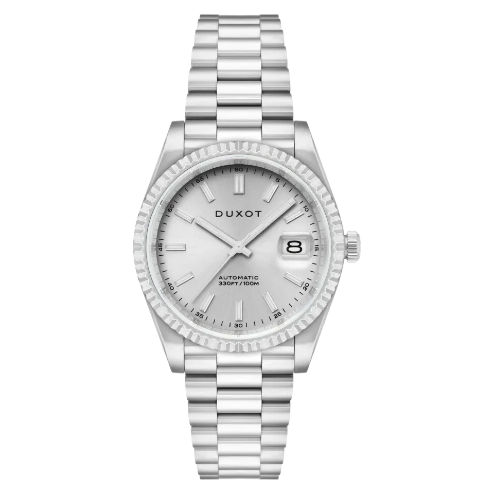 Duxot Marcel Automatic klokke Sunray Silver 40 mm