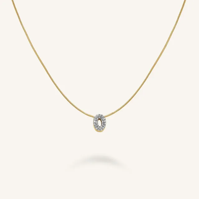 Rosefield Crystal Letter O Necklace halskjede gull bokstav O