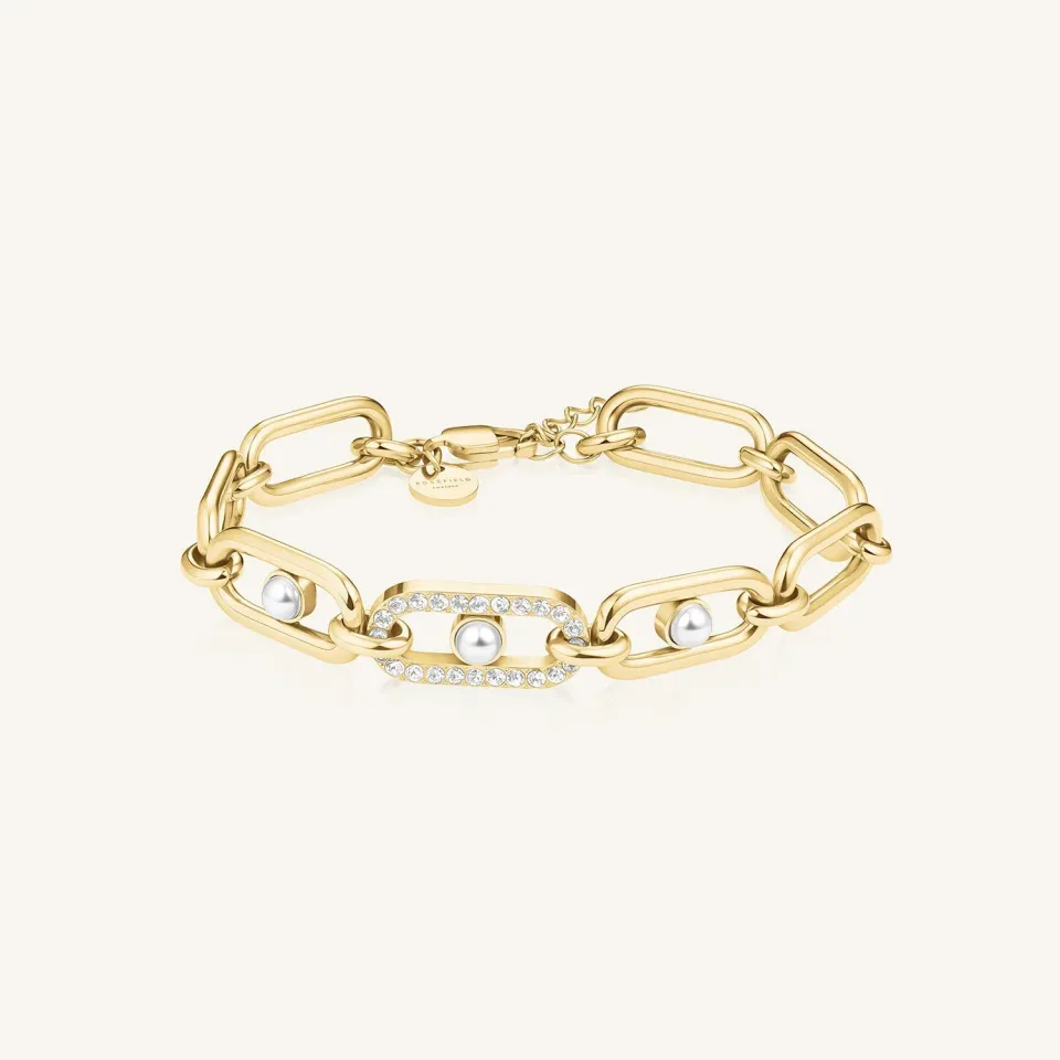 Rosefield Pearl Crystals Bracelet armbånd gull 18–21 cm