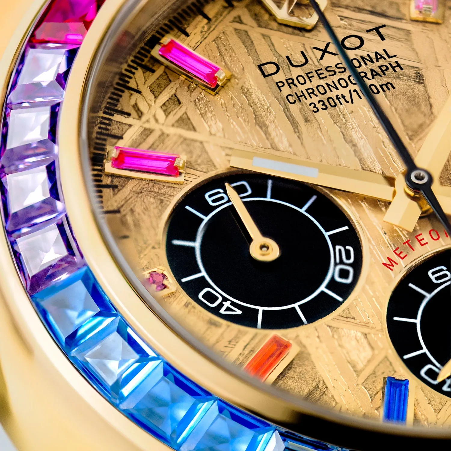 Duxot Accelero Meteorite klokke Gold Meteorite 39 mm