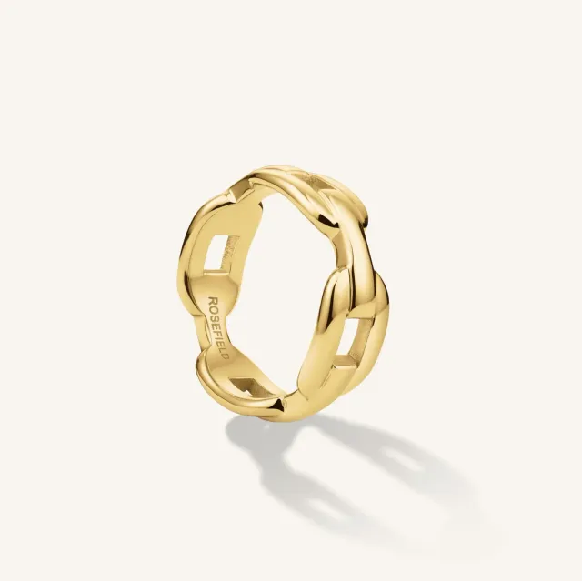 Rosefield Essentials Linked Ring gullring gullbelagt stål