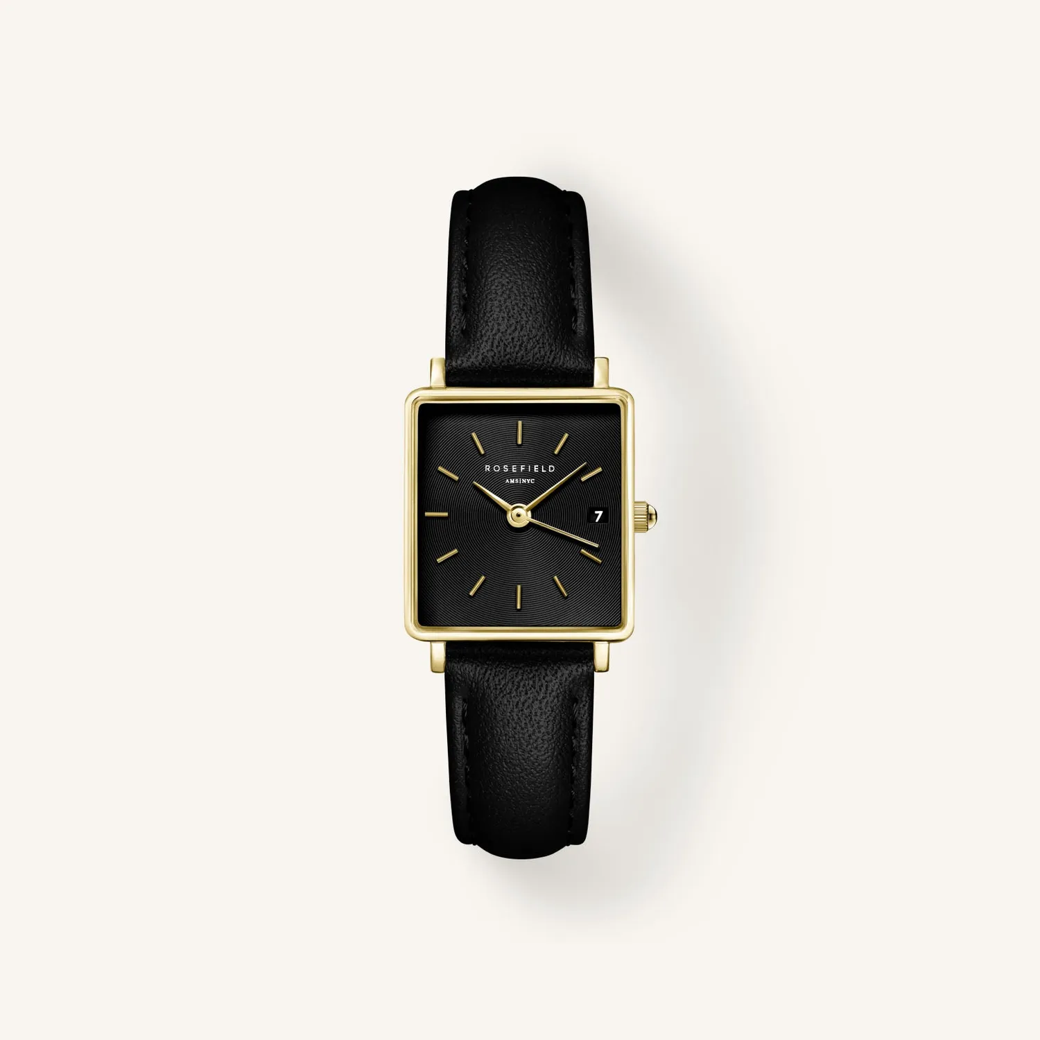 Rosefield Boxy XS rem 14 mm svart skinn