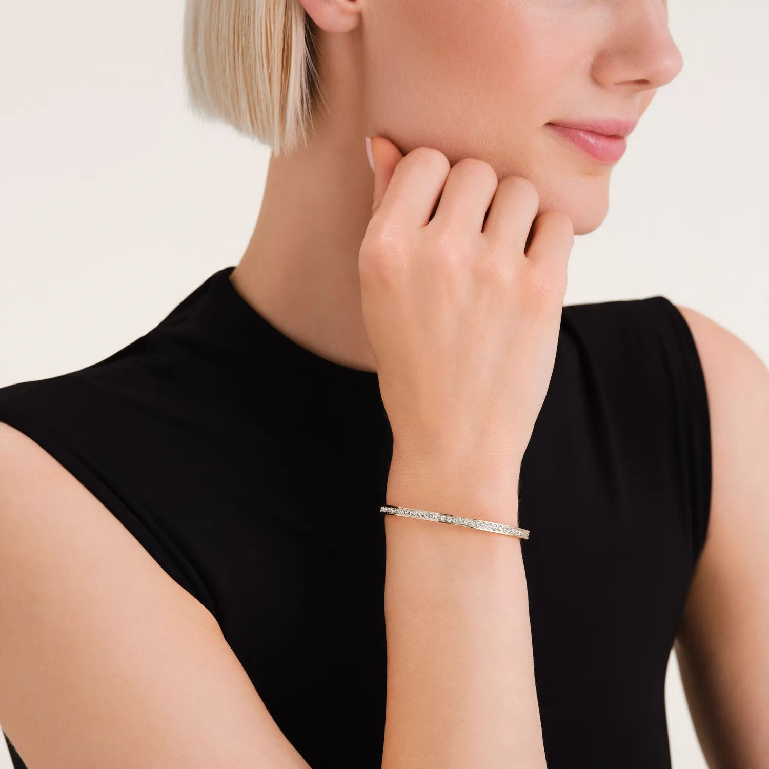 Rosefield Essentials Tennis Bangle armbånd gull og sølv