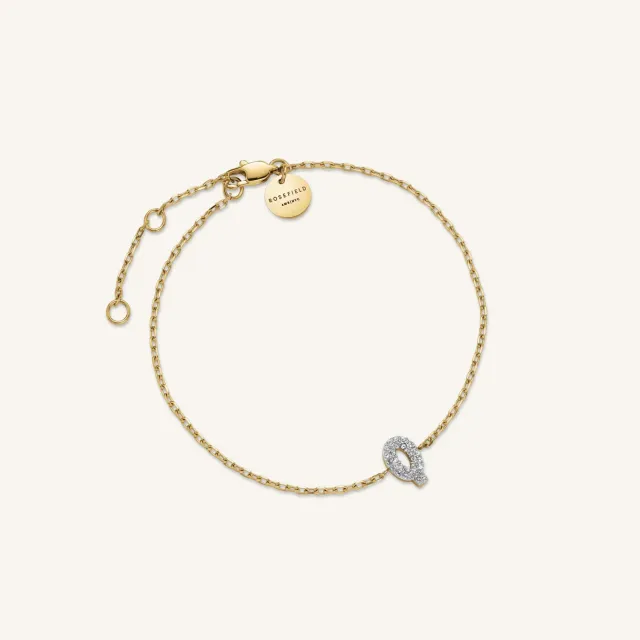 Rosefield Crystal Letter Q armbånd gull