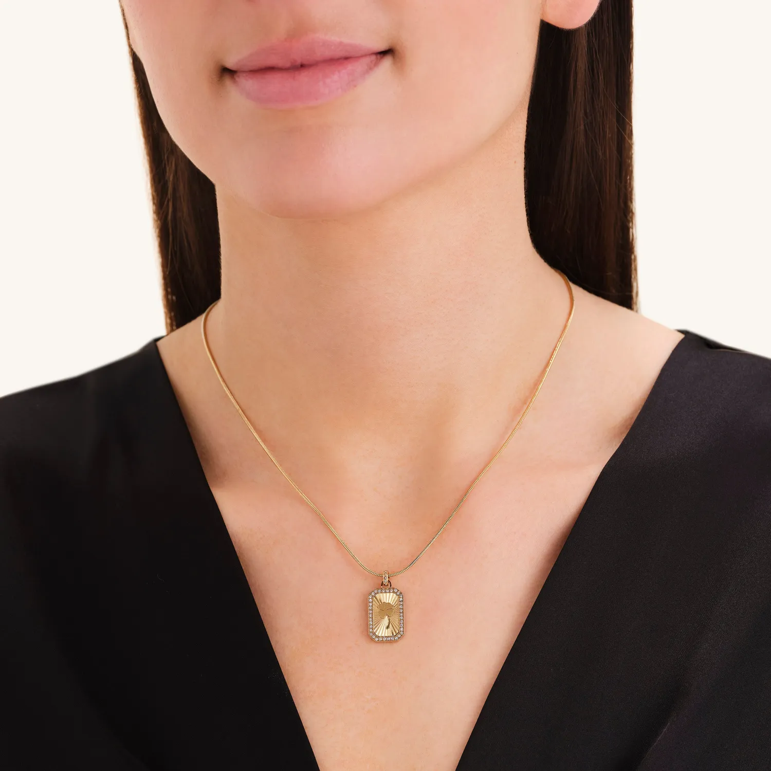 Rosefield Clover Amulet halskjede gull 42–46 cm