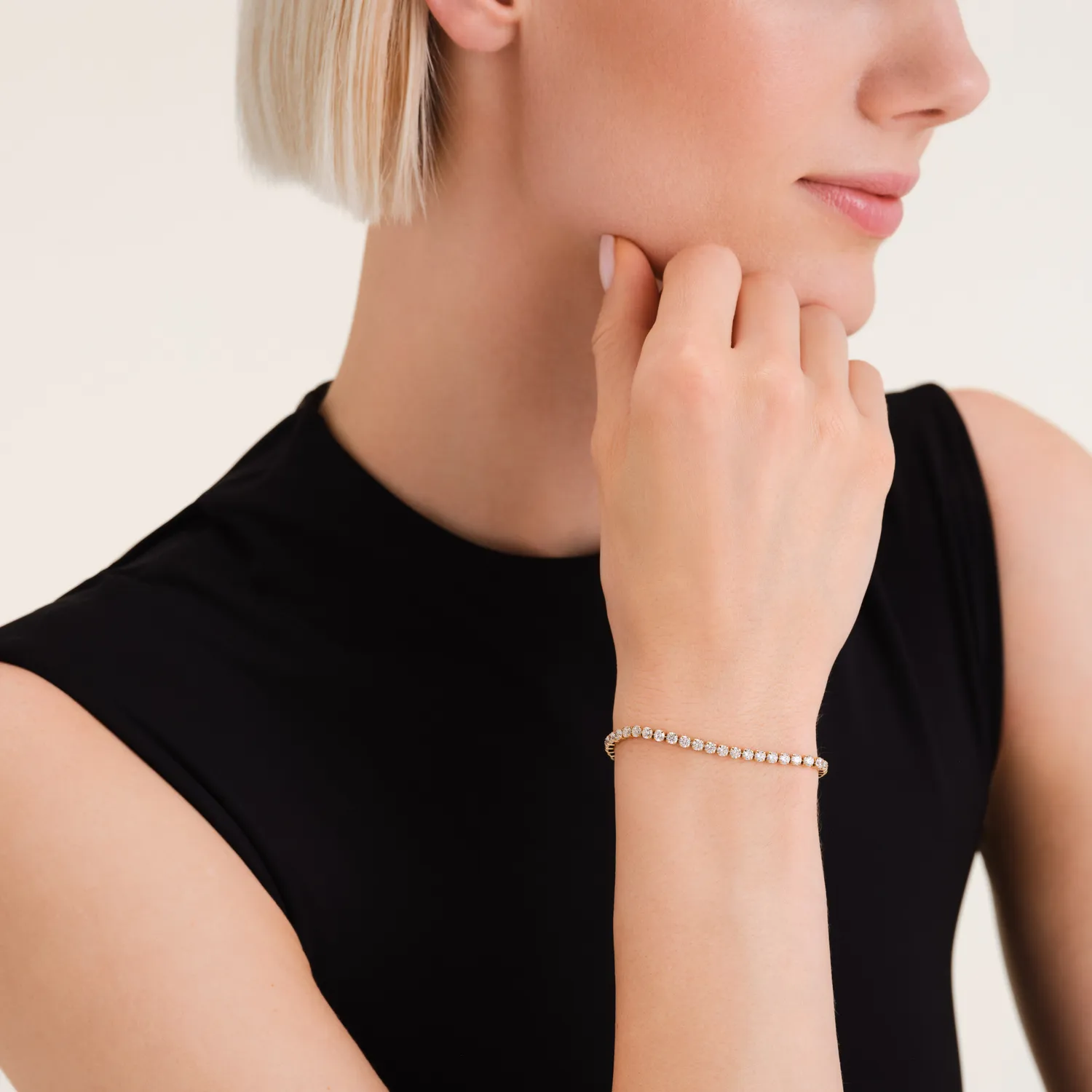 Rosefield Essentials Tennis Bracelet armbånd gull 16,5–18 cm