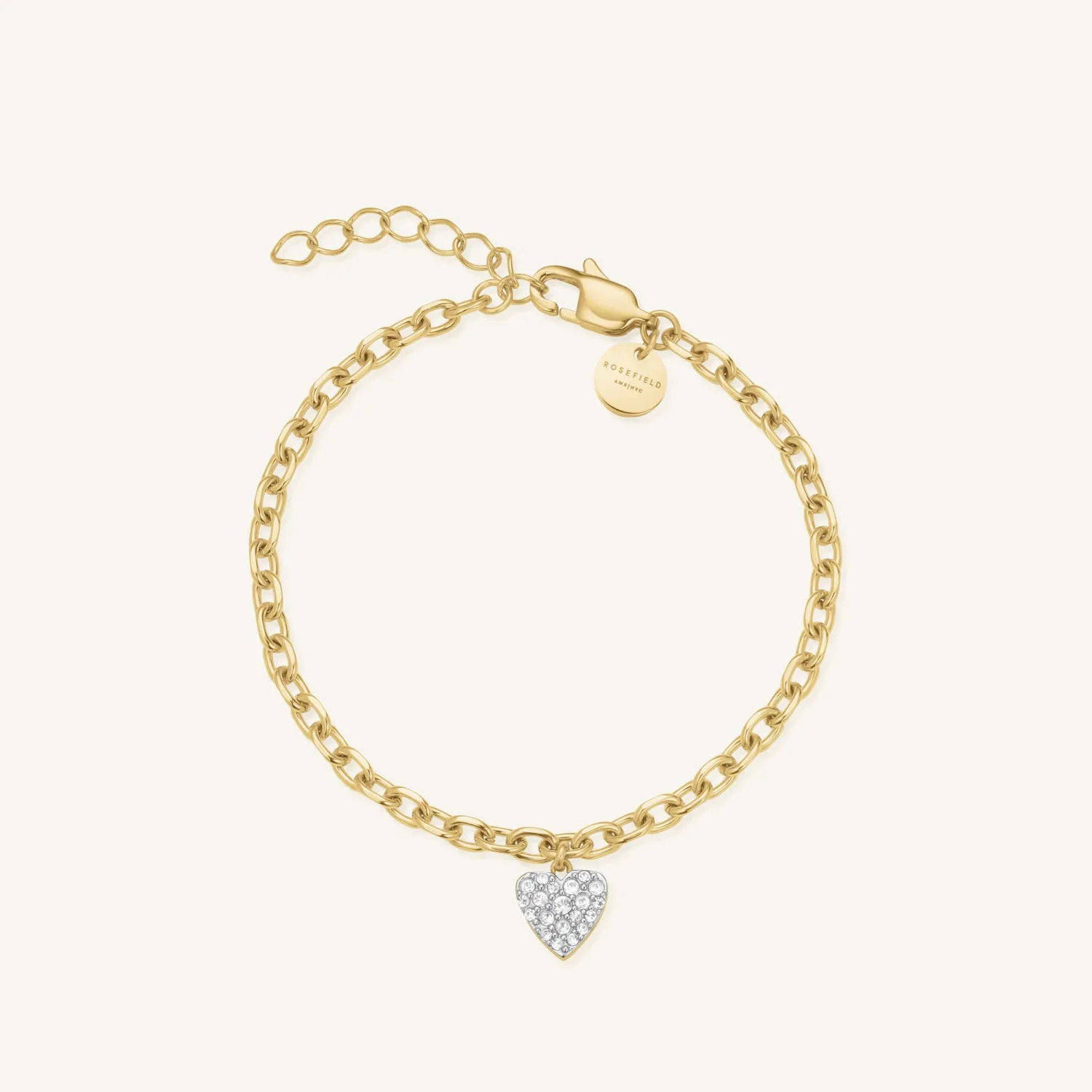 Rosefield Chunky Heart Bracelet armbånd gull 16,5–20,5 cm
