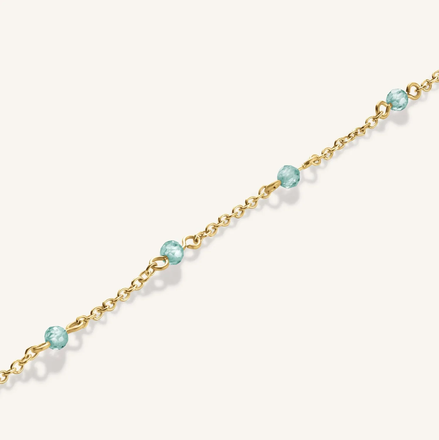 Rosefield Blue Stone Bracelet armbånd gull blå stein