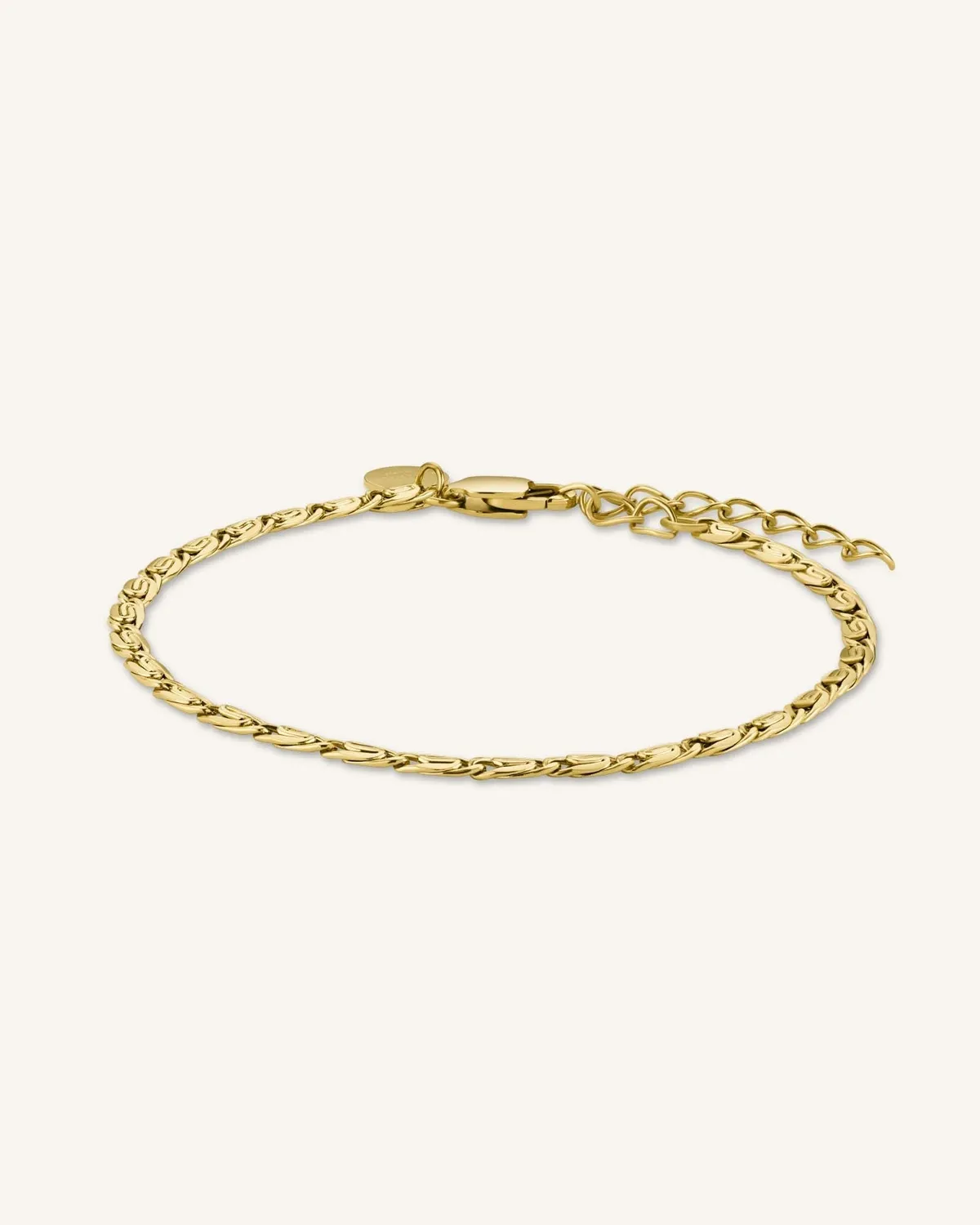 Rosefield Swirl Bracelet Gold armbånd 16,5–19,5 cm gullbelagt stål