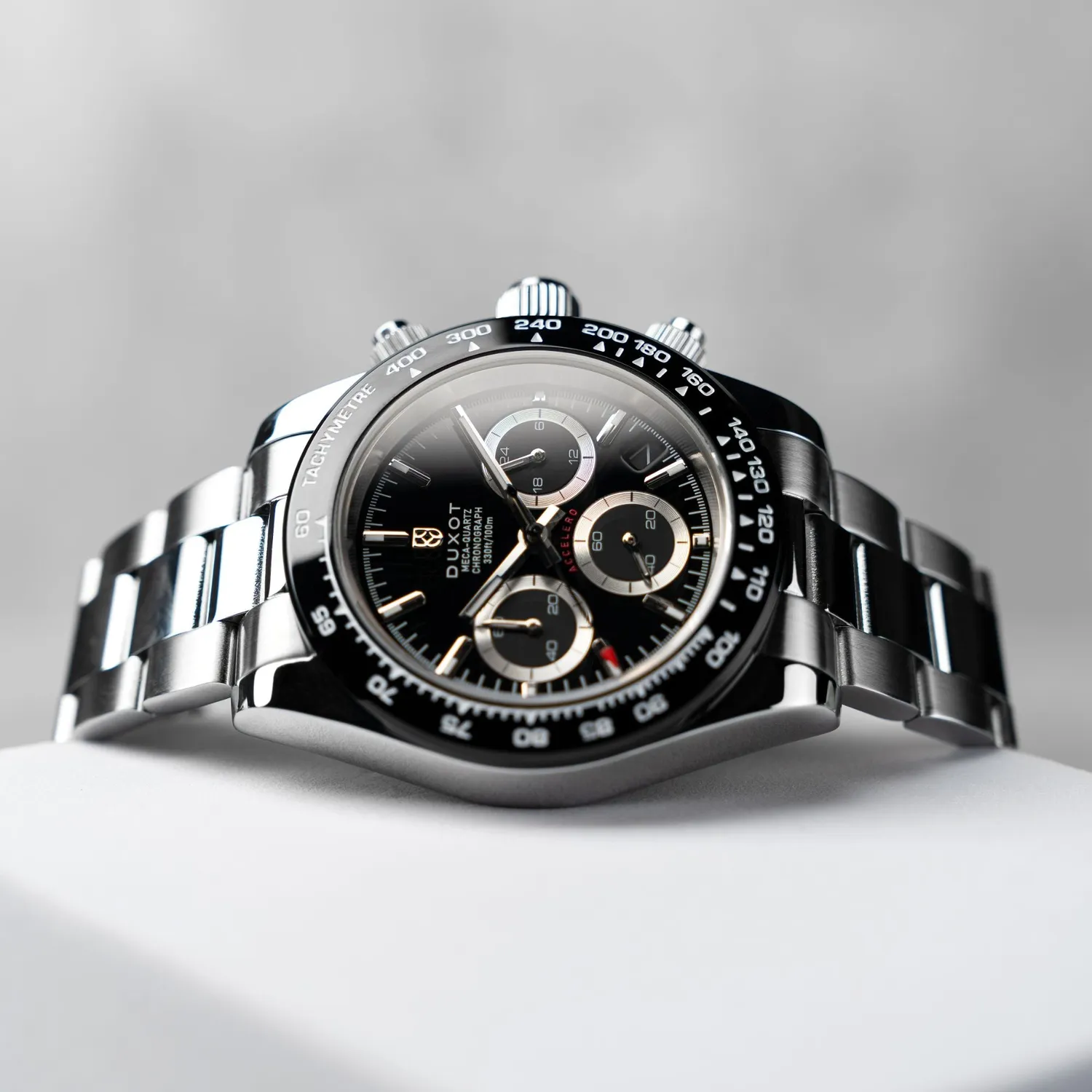 Duxot Accelero Chronograph kronograf Pitch Black 40 mm